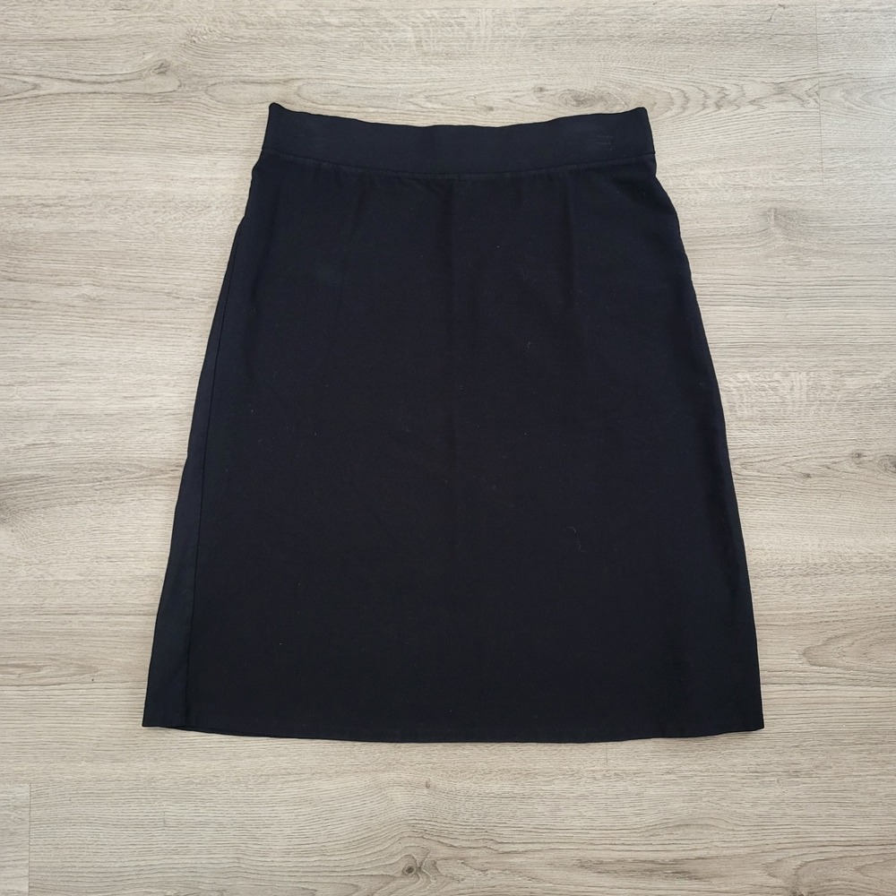 Eileen‎ Fisher Black A-Line Pull On Skirt Short Women's size small Office Basic